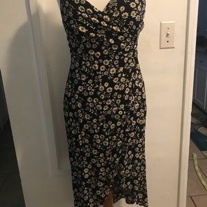 COPY - Floral thin adjustable strap, wrap dress